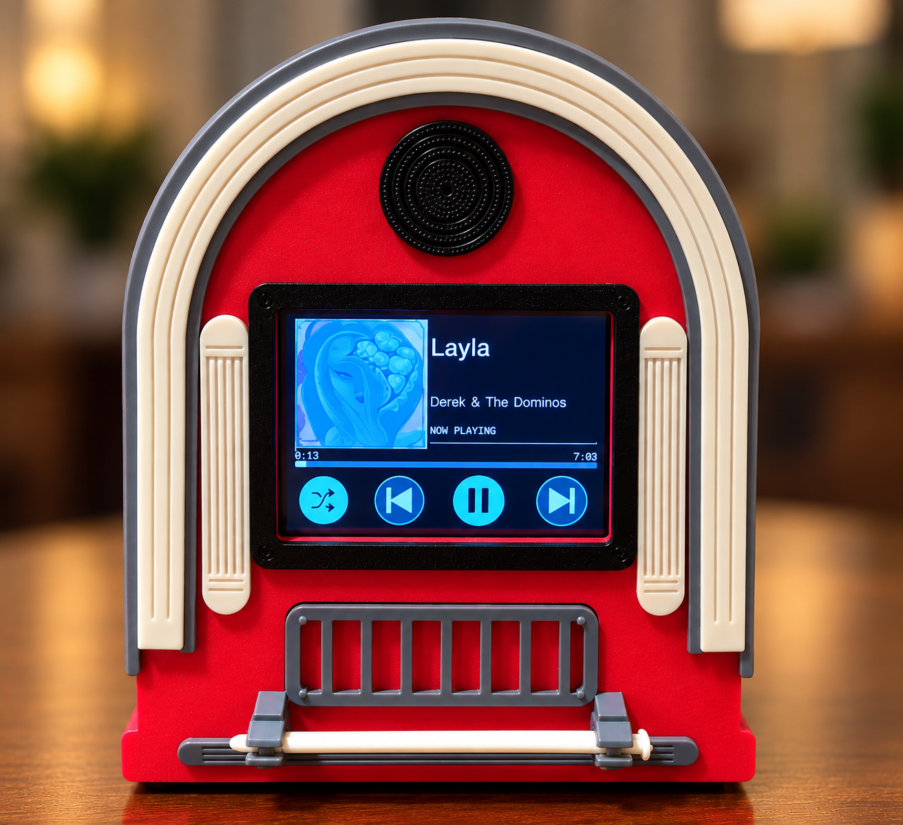 Spotify Jukebox front view with active music interface